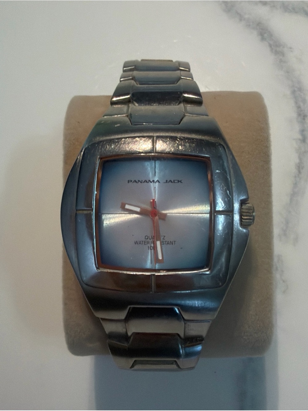 Panama Jack Men’s Silver Watch with Light Blue Dial New Battery